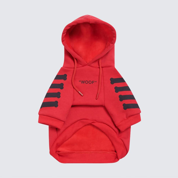 "WOOF" hondenhoodie - Rood